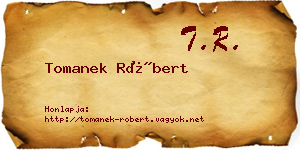 Tomanek Róbert névjegykártya